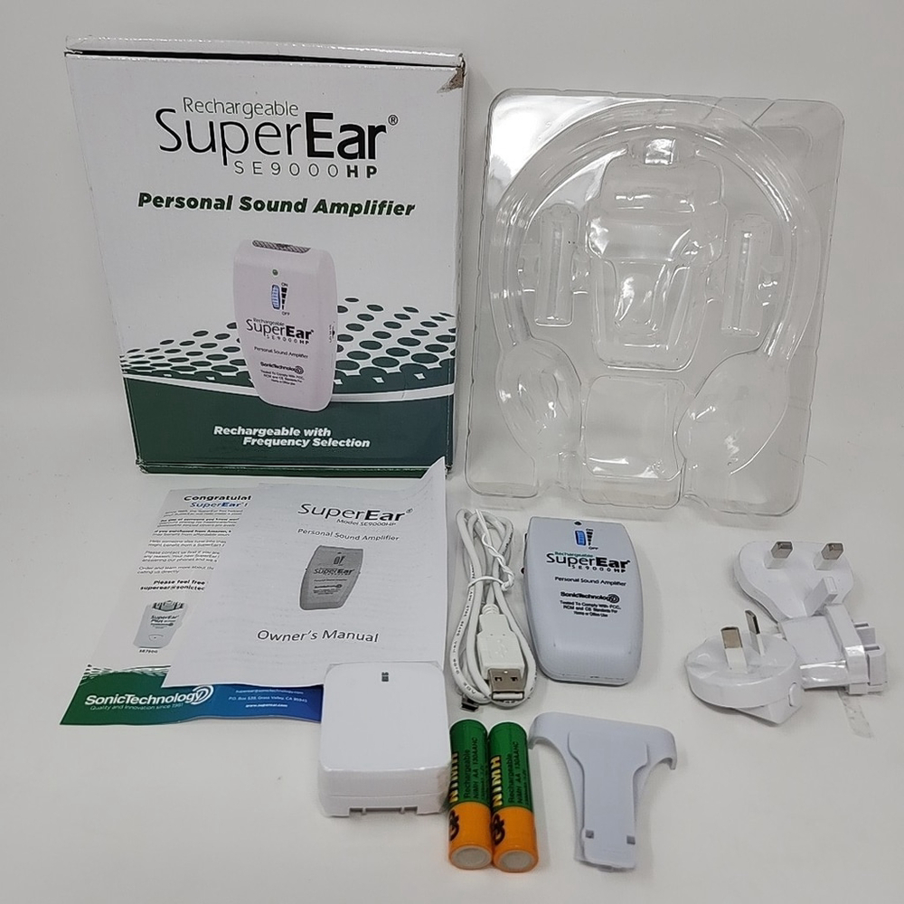 SuperEar SE9000HP Rechargeable Personal Sound Amplifier READ Tested NO Headphone